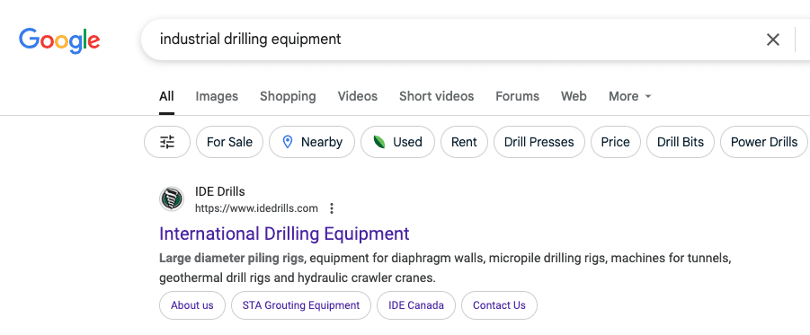 top of google search result